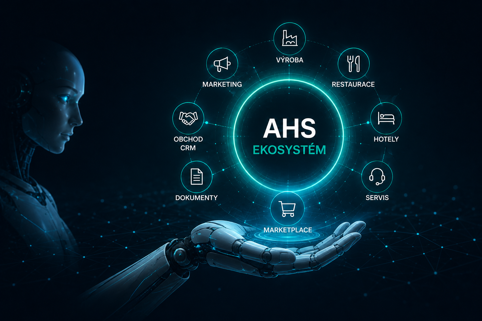 AHS ekosystém propojený s AI asistentem